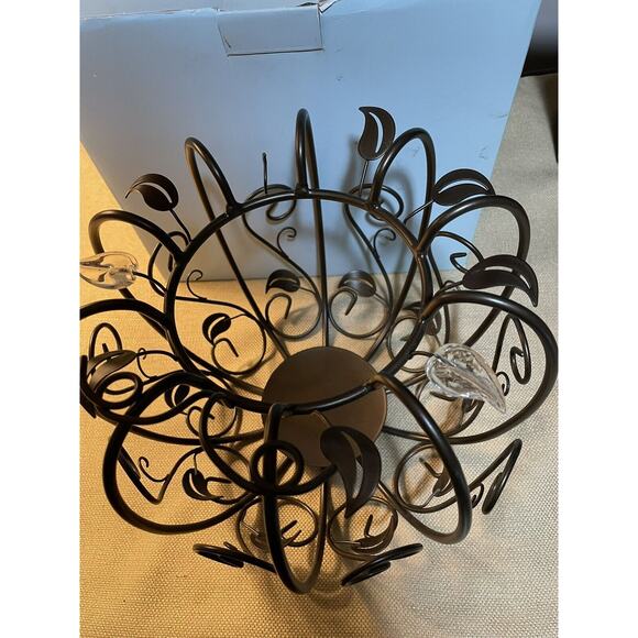 Partylite 8” Tall Metal Pumpkin Pillar Candle Holder Fall Autumn, Halloween - Picture 3 of 6